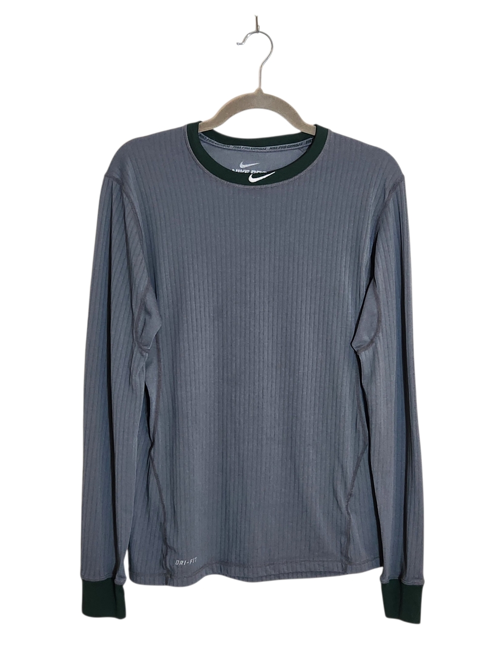 Nike Pro Combat Gray Long Sleeve Athletic Tee Size Medium